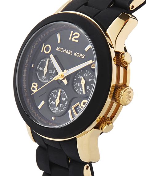 mens michael kors gold with black face watch|Michael Kors small gold watch.